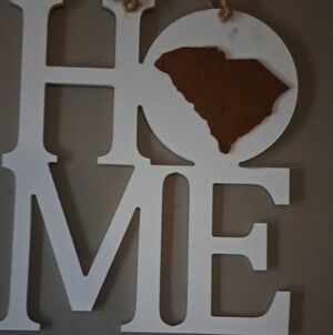 White and Brown Wooden South Carolina Wall Decor Sign